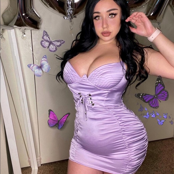 Fashion Nova Dresses & Skirts - FASHION NOVA PURPLE SATIN RUCHED DRESS